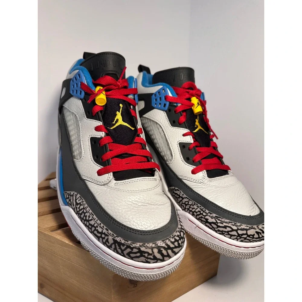 Jordan Spizike White Cement Blue Red Yellow 315371-132 Mens Basketball Shoes